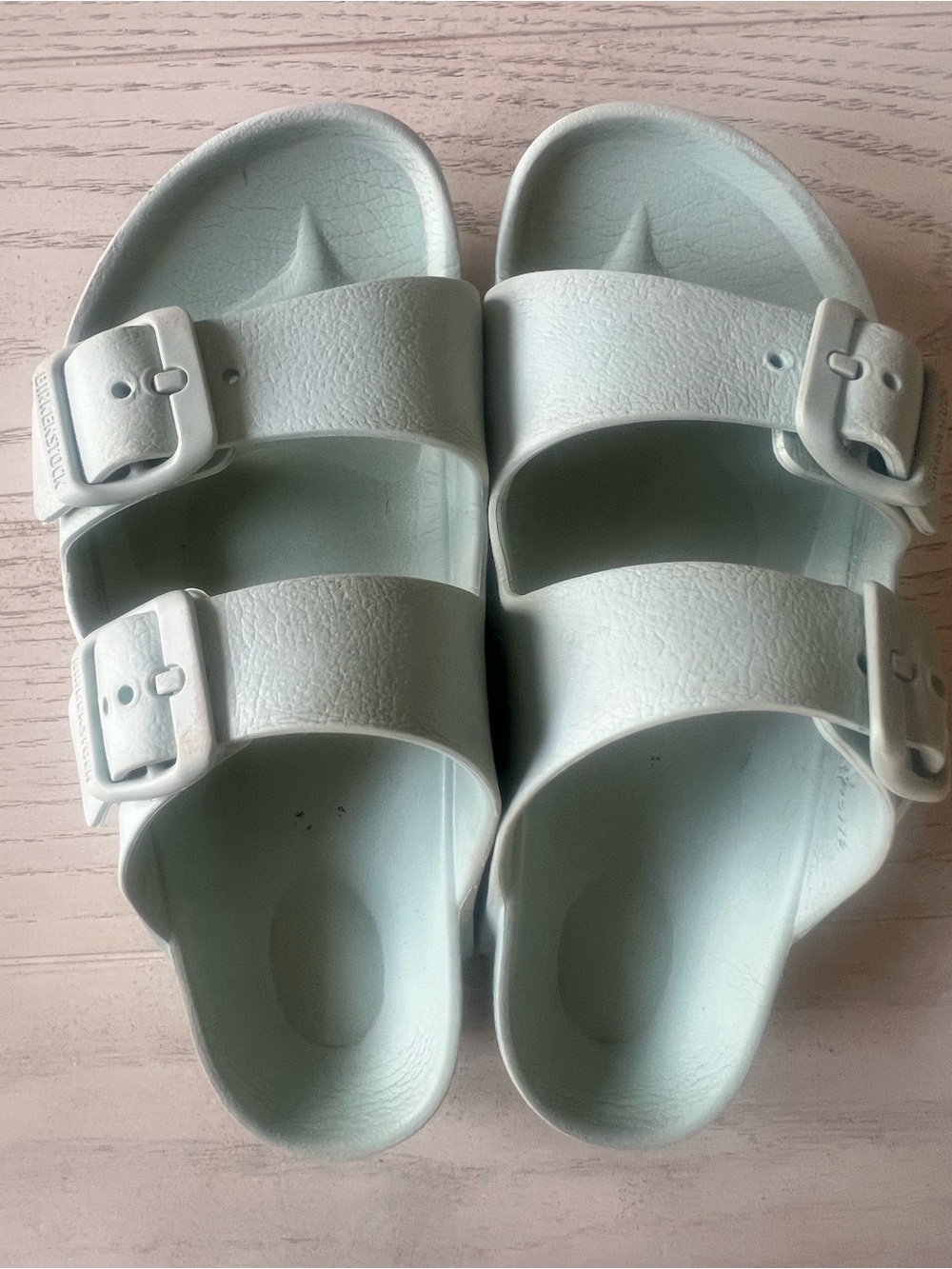 Kids Birkenstock Adjustable Double-Strap Sandals in Light Blue